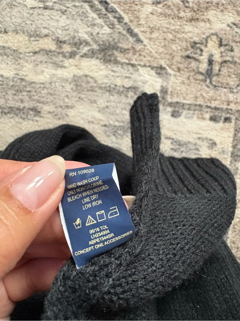 Uspa polo Ralph Lauren black ribbed scarf